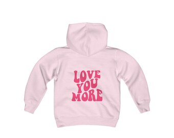 Kids Valentines Sweatshirt, Love  you more, Heart Sweater, Toddler Youth Kids Sweatshirts, Valentines Hoodie