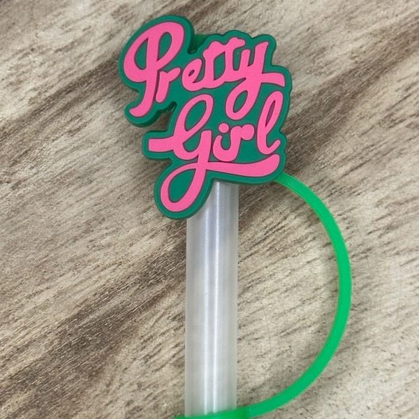 Pretty Girl Straw Topper | Tumbler Accessory | Gifts for Her