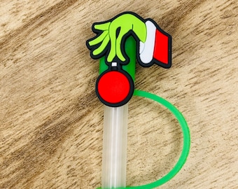 Mean One Hand Straw Toppers | Tumbler Accessory | Christmas Gifts