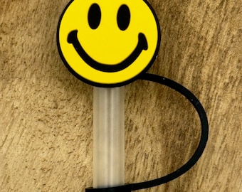 Sunny Vibes: adorno para pajita con cara sonriente / accesorios para vasos / regalo de vibraciones positivas