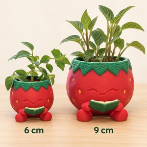 Every Berry Reads Strawberry Planter | Book Lover Plant Pot | 3D-Printed Reader Gift