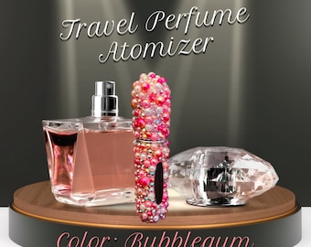 Atomizador de perfume de viaje con diamantes de imitación/minibotella recargable