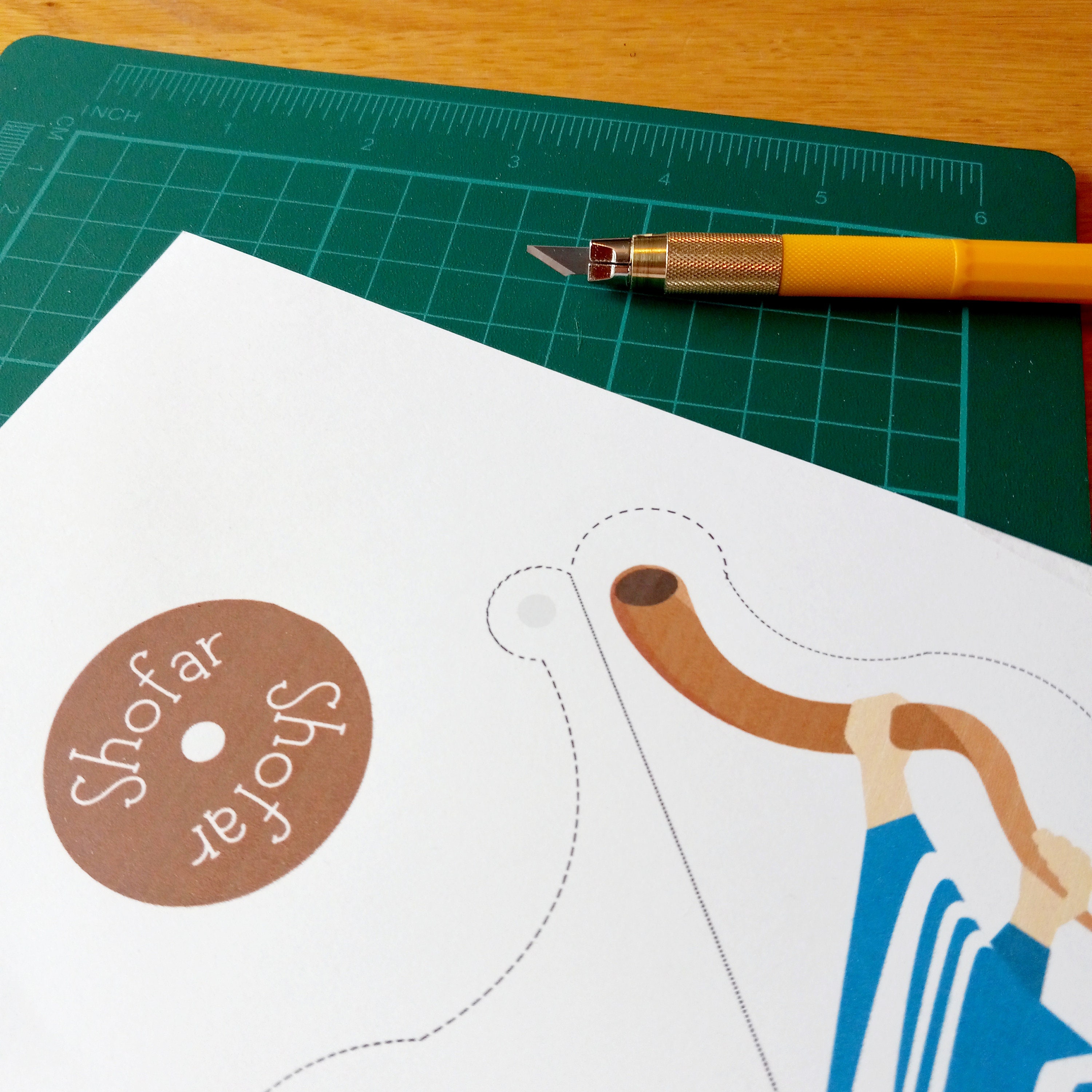 Pinwheel Blowing the Shofar New Moon Sighting Digital Download 2 Files