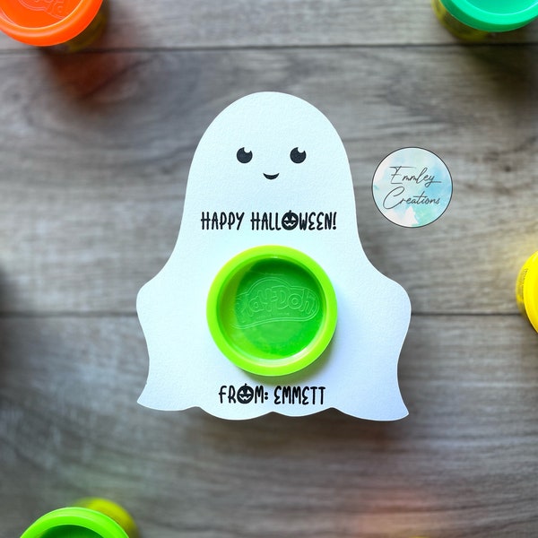 Personalized Ghost Play-Doh Halloween Treats | Halloween Treats for Kids | Halloween Play-Doh Favors | Halloween Favors for Home or School