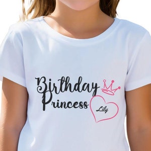 Personalized Kids Name Birthday Shirts, Girls Princess Custom Name birthday Tees, Custom Infant Toddler Birthday T-Shirts