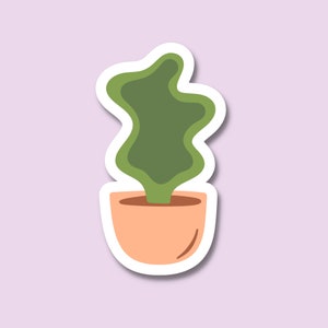 Sticker plante mignonne, sticker fleur, stickers plante, stickers mignons, plantes en pot, stickers imperméables, bouteille d'eau