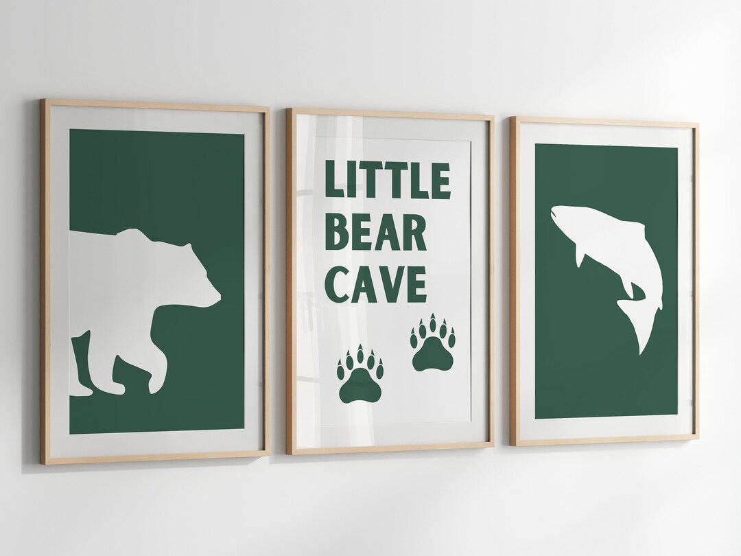 Little Bear Cave Wall Art, Bears Nursery Print, Boys Room Decor