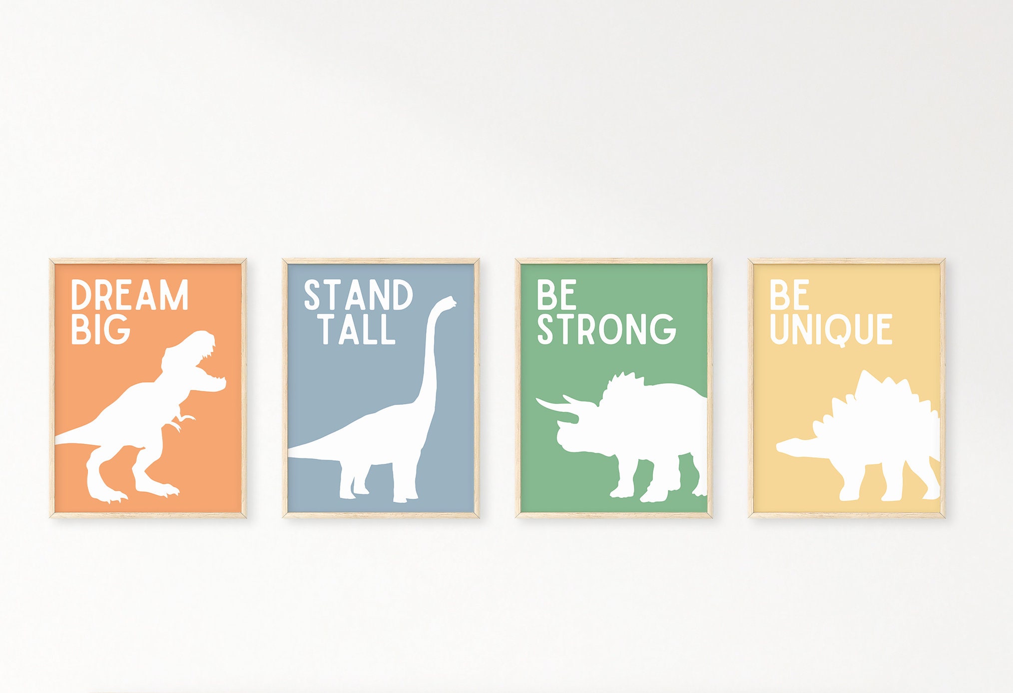 Dinosaur Wall Art Set of 5 Prints Dino Nursery Art Print - Etsy