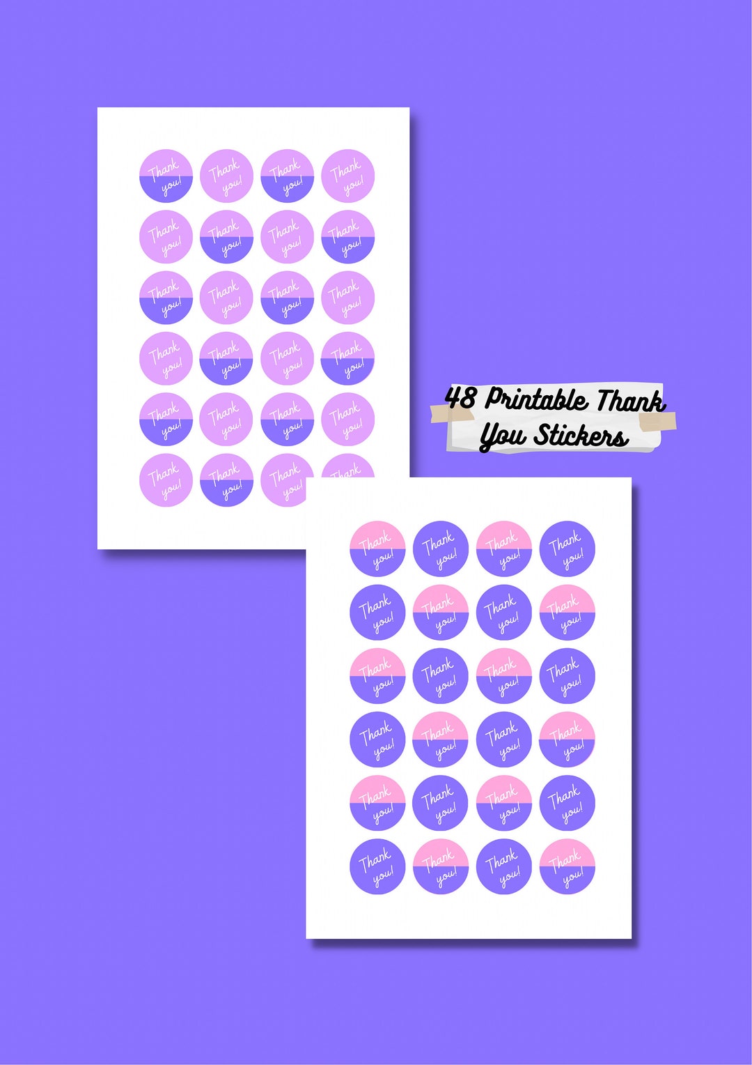 Thank You Stickers Printable, Small Business Thank You Stickers Thank