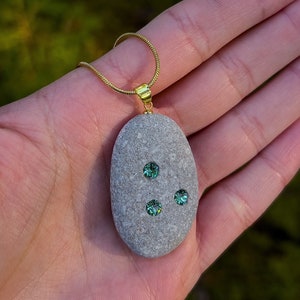 Natural Pebble Charm, Gemstone Necklace, Pebble Charm, Handmade Jewelry, Natural Stone Pendant Charm