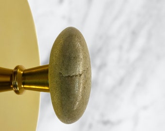 Perilla de gabinete de piedra de playa natural, tirador de cajón de piedra marina