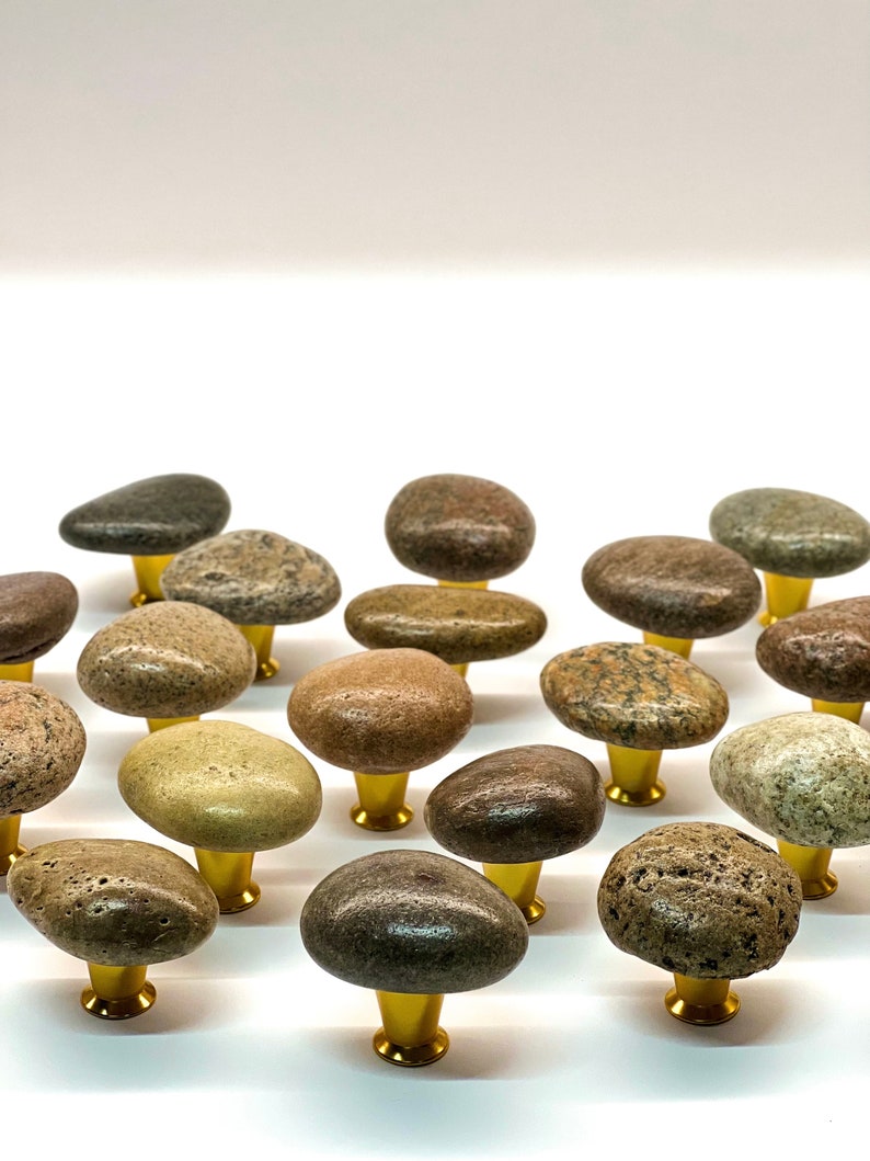 Natural Sea Stone Knobs, Rock Knobs, Beach Stone Knob, Drawer Pulls Etsy