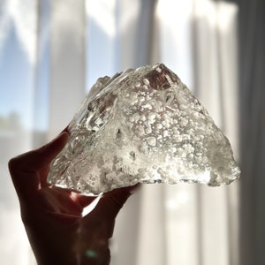 Andara Crystal With Unique Bubbles Inside. Metaphysical Properties, Spiritual Growth, Meditation & Manifestation. Andara Crystal 1176 grams.
