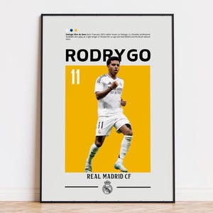 Pôster Rodrygo, Pôster Real Madrid CF, Impressão Rodrygo, Pôster Esportivo, Arte de Parede de Futebol, Pôster de Quarto, Pôster de Jogador de Futebol