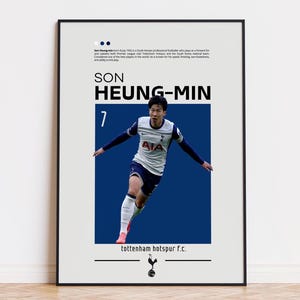 Son Heung-min Poster, Tottenham Hotspur FC Poster, Son Print, Sport Poster, Fußball Wandkunst, Schlafzimmer Poster, Football Player Poster
