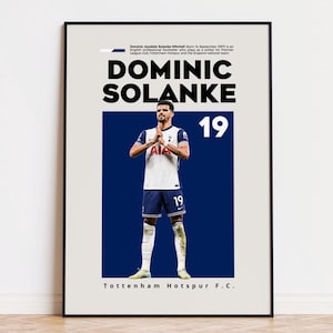 Pôster de Dominic Solanke, Pôster de Jogador de Futebol, Impressão de Dominic Solanke, Pôster de Esportes, Arte de Parede de Futebol, Pôster de Quarto, Tottenham Hotspur