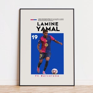 Lamine Yamal Poster, Fußballspieler Poster, Lamine Yamal Druck, Sport Poster, Fußball Wandkunst, Schlafzimmer Poster, FC Barcelona Poster