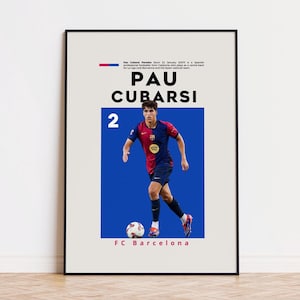 Póster de Pau Cubarsí, póster de jugador de fútbol, impresión de Pau Cubarsí, póster deportivo, arte mural de fútbol, póster para dormitorio, póster del FC Barcelona