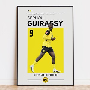 Serhou Guirassy Poster, Borusse Dortmund Poster, Guirassy Print, Sport Poster, Fußball Wandkunst, Schlafzimmer Poster, Fußballspieler Poster