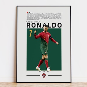 Pôster de Cristiano Ronaldo, Pôster de Jogador de Futebol, Impressão de Cristiano Ronaldo, Pôster de Esportes, Arte de Parede de Futebol, Pôster de Quarto, Pôster de Portugal