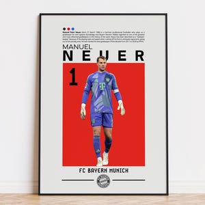 Manuel Neuer Poster, Bayern München Poster, Manuel Neuer Druck, Sport Poster, Fußball Wandkunst, Schlafzimmer Poster, Fußballspieler Poster