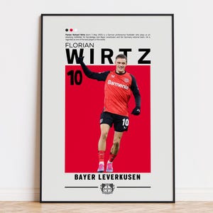 Florian Wirtz Poster, Bayer Leverkusen Poster, Florian Wirtz Druck, Sport Poster, Fußball Wandkunst, Schlafzimmer Poster, Fußballspieler Poster