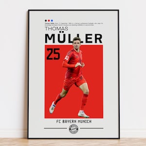 Thomas Müller Poster, Bayern München Poster, Thomas Müller Druck, Sport Poster, Fußball Wandkunst, Schlafzimmer Poster, Fußballspieler Poster