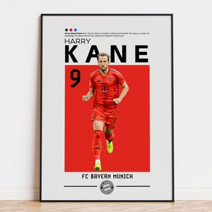 Harry Kane Poster, Bayern München Poster, Harry Kane Druck, Sport Poster, Fußball Wandkunst, Schlafzimmer Poster, Fußballspieler Poster