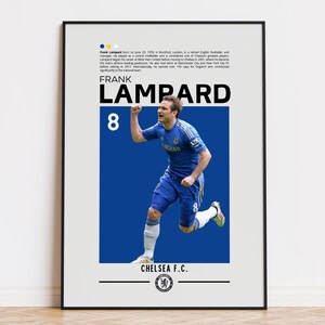 Pôster de Frank Lampard, pôster do Chelsea FC, impressão de Lampard, pôster esportivo, arte de parede de futebol, pôster de quarto, pôster de jogador de futebol, presente do Chelsea