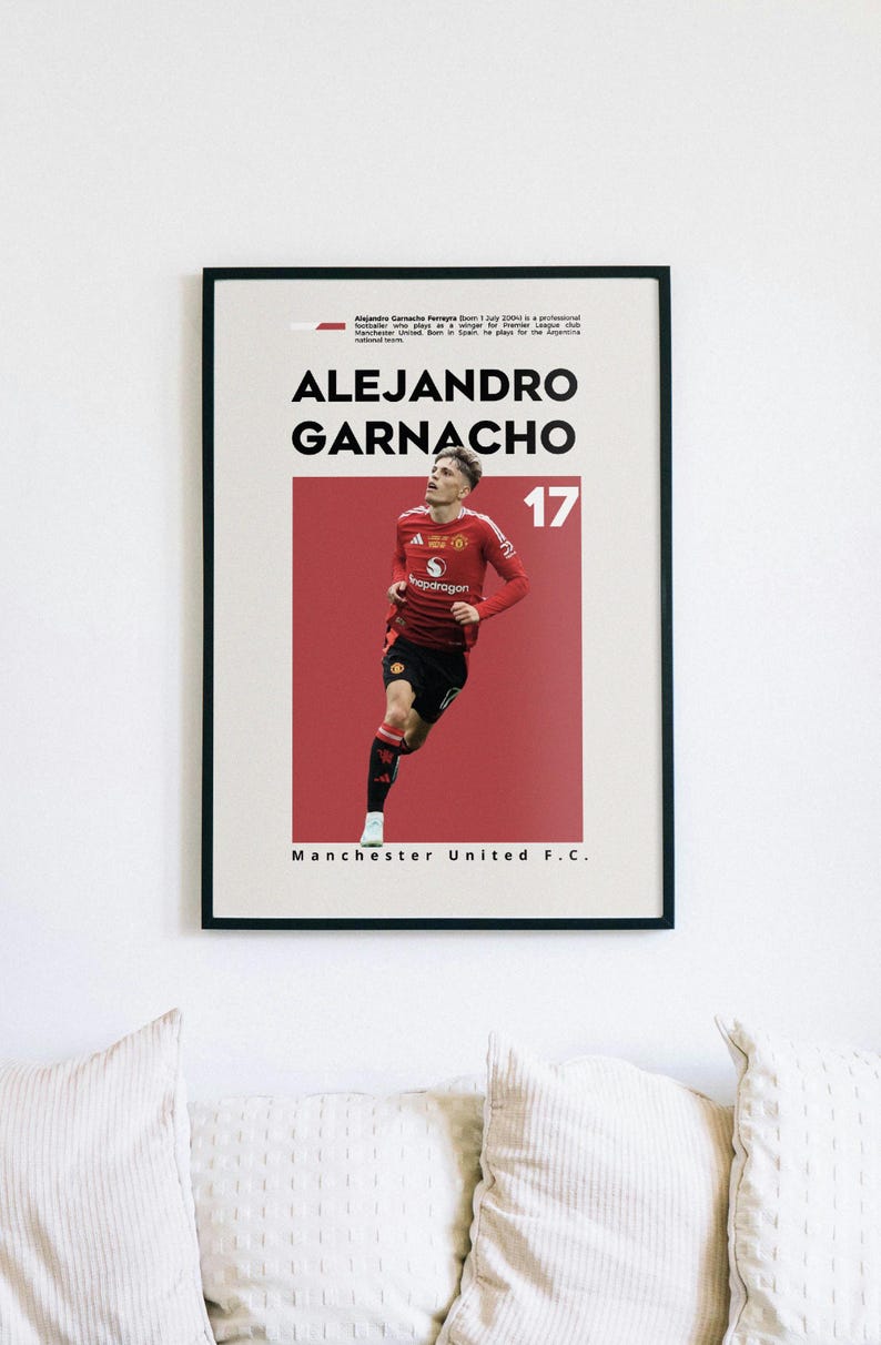 Alejandro Garnacho Poster, Football Player Poster, Garnacho Print