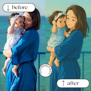 Turn Your Photo into Anime | Digital Anime Style Illustration | Custom Couple, Pet, or Self Portrait | Great for Gifts or Profile Pics