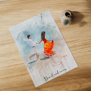 Personalized Family Watercolor Portrait: Custom Photo to Art Gift (Digital or Print Option