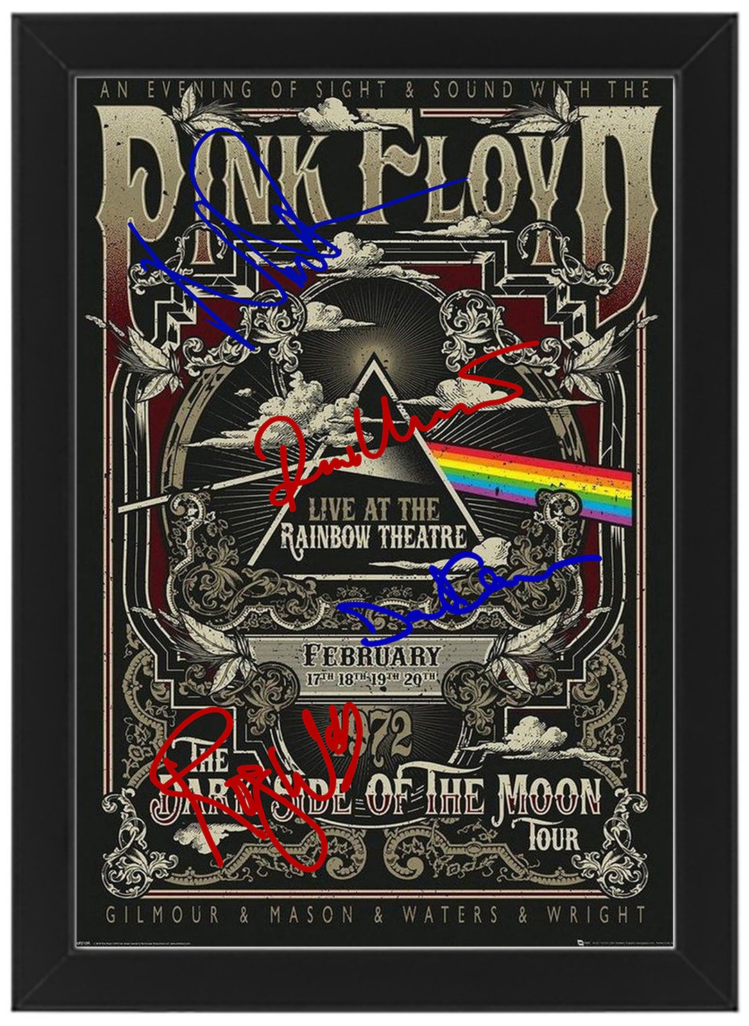 Pink Floyd Gift Signed Vintage Poster Print Autograph Etsy UK