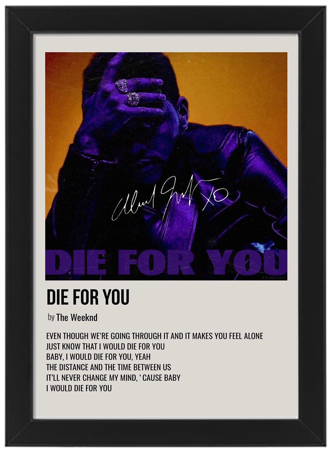 The Weeknd Die For You Signed Music Collage Print - Etsy Israel