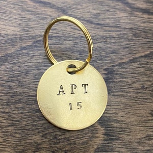 Apartment Key Number | House Number Labels | Hand Stamped Key Tag | Hand Punched Building Unit Number | Custom APT Keychain | Room Markers
