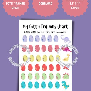 Girl Potting Training Reward Chart, Dinosaur Potty Chart, Printable Potty Training Reward Chart for Kids,  Instant Download PDF, Toddler PDF