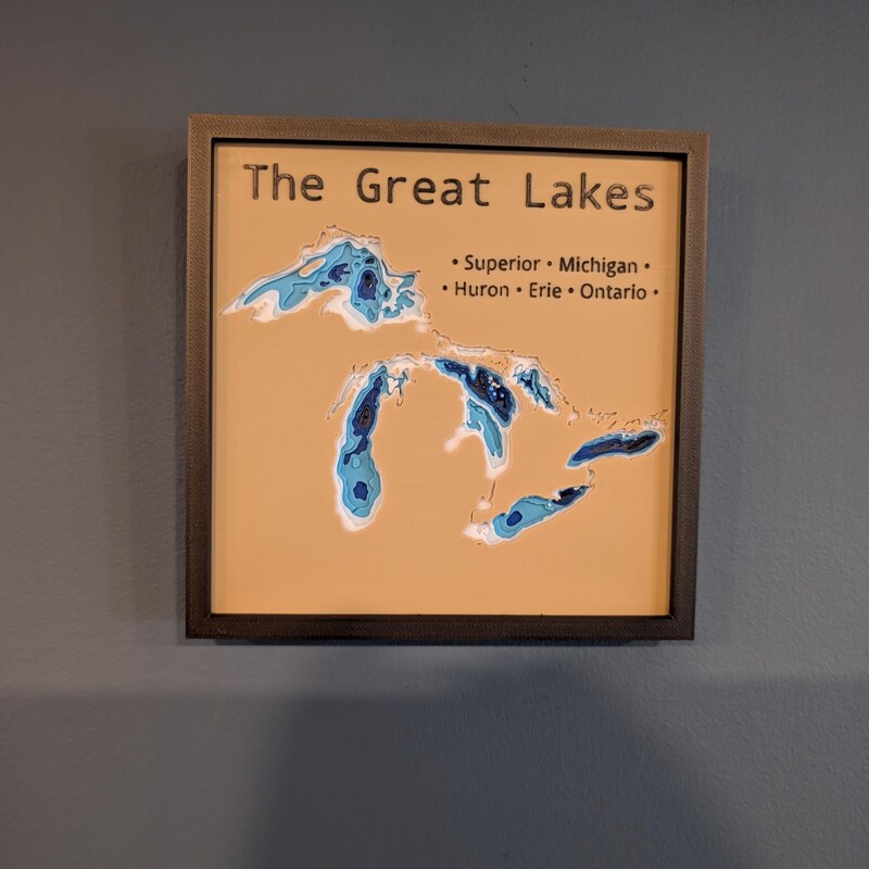 3d Map of Great Lakes - Etsy