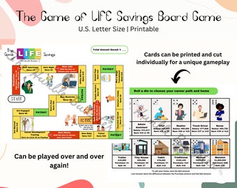 The Game of LIFE Savings Board Game | Savings Challenge Game | Printable | A6 Cash Envelope | Cash Envelopes | Low-income friendly