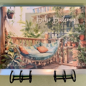 RETIRING ON 8/31 - Boho Balconies Scratch-Off Savings Challenge Book - Save 425
