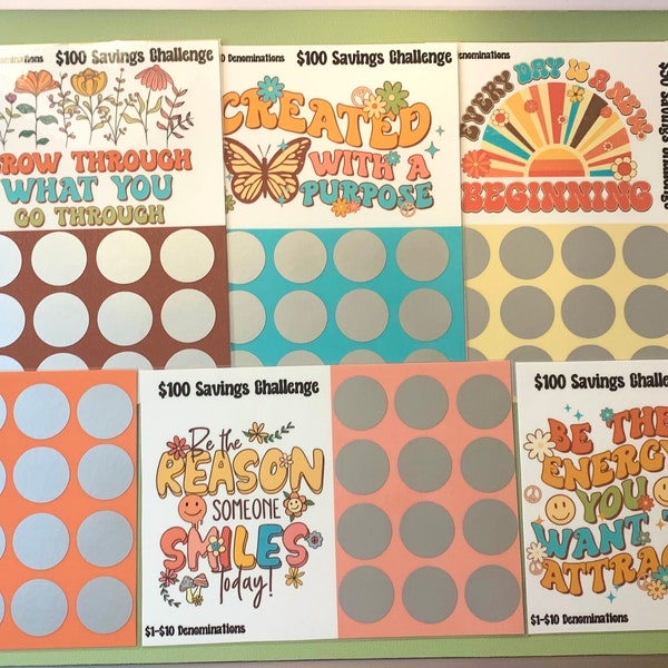 Words of Affirmation Scratch-Off Savings Challenges - Low Budget Friendly