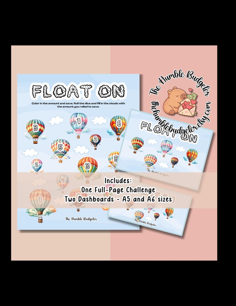 A5 Float Float on Roll and Save Savings Challenge - Digital - Etsy