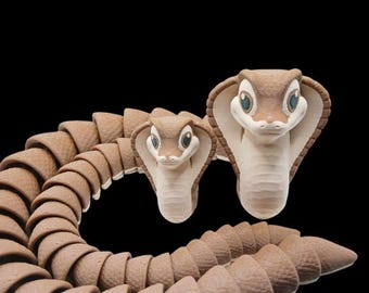 3D, STL, Flexible, King Cobra Snake