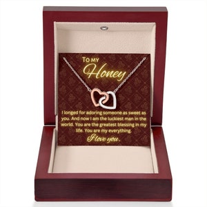 A mi futura esposa collar, tarjeta de mensaje de collar para ella, collar de regalo de compromiso significativo, mensaje de confesión de amor