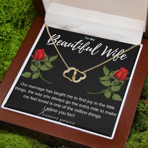 Collier Heart To My Wife, Cadeau d’anniversaire pour Cadeau d’anniversaire de femme, Cadeaux de femme pour elle, Bijoux de femme, Cadeau sentimental de femme, Carte de poème de femme
