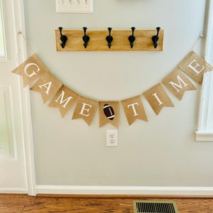 Football Birthday Banner, Sports Birthday Sign, Football Decor, Game Time Football Banner, Football Party, Football Party, Burlap Banner