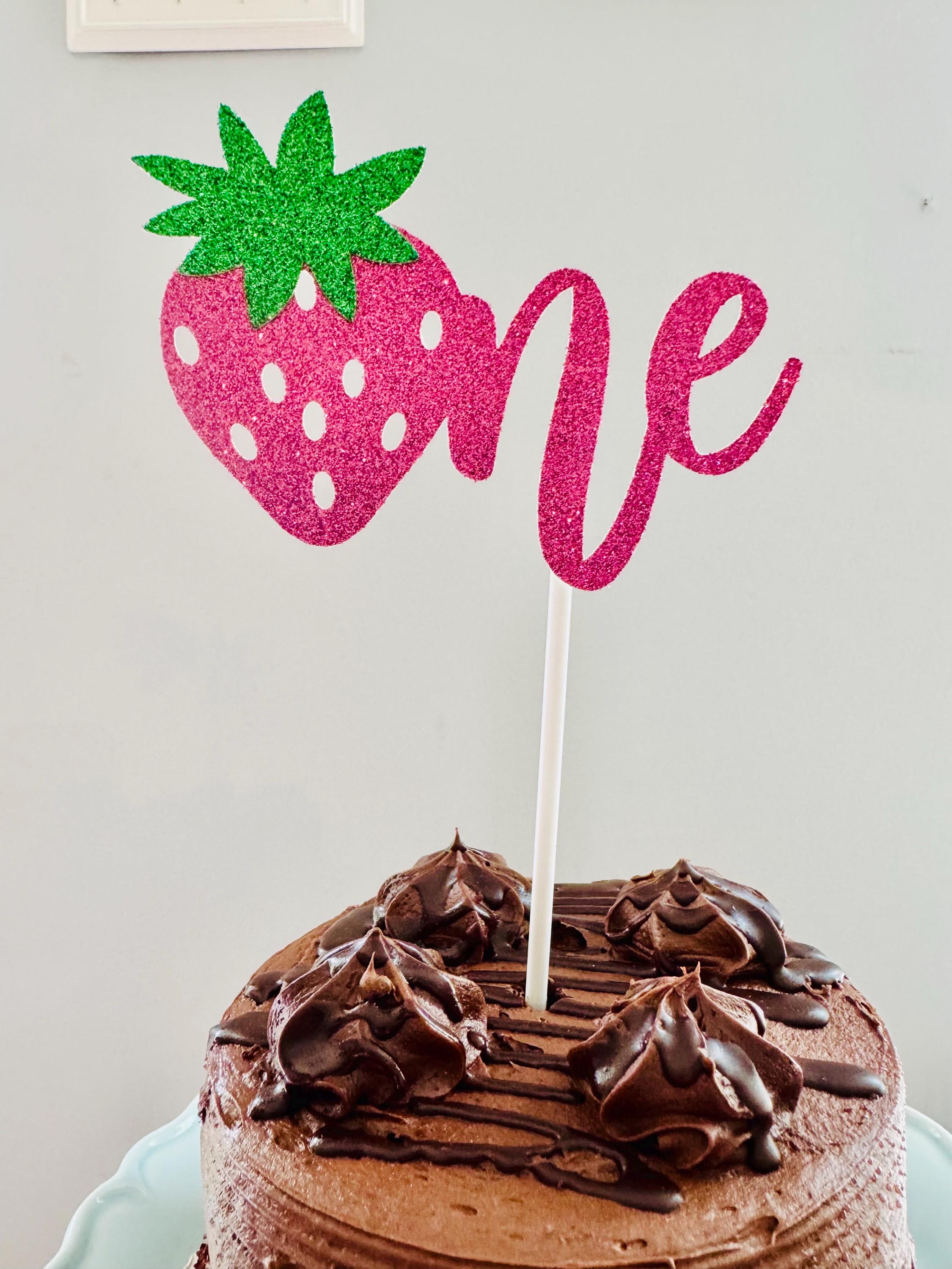 Strawberry First Cake Topper, Berry 1st Birthday, Sweet One Birthday ...