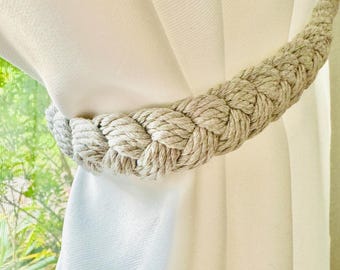 Curtain Tie Backs, Boho Decor, Macrame Curtain tie backs, Boho Curtain Tie backs, Boho curtain decor, Natural Cotton Tie back, Rope Tie back