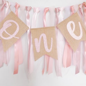 BOHO Highchair Banner/ONE banner/Pink Highchair Banner/Rainbow Garland/1st Birthday Decor/1st Birthday Photo Backdrop/Two BOHO banner