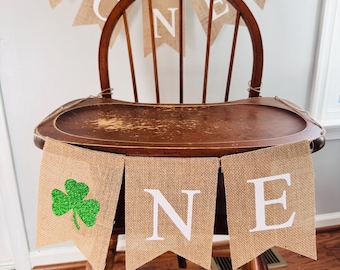Lucky One 1st Birthday Banner, St Patrick's Day First Birthday, Shamrock Party, First Birthday Banner, Shamrock Banner, Age Banner