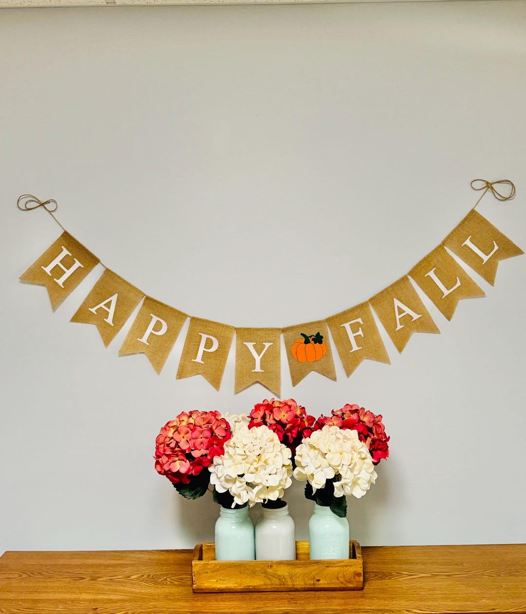 Happy Fall Banner, Happy Fall Burlap Banner, Fall Banner, Thanksgiving ...